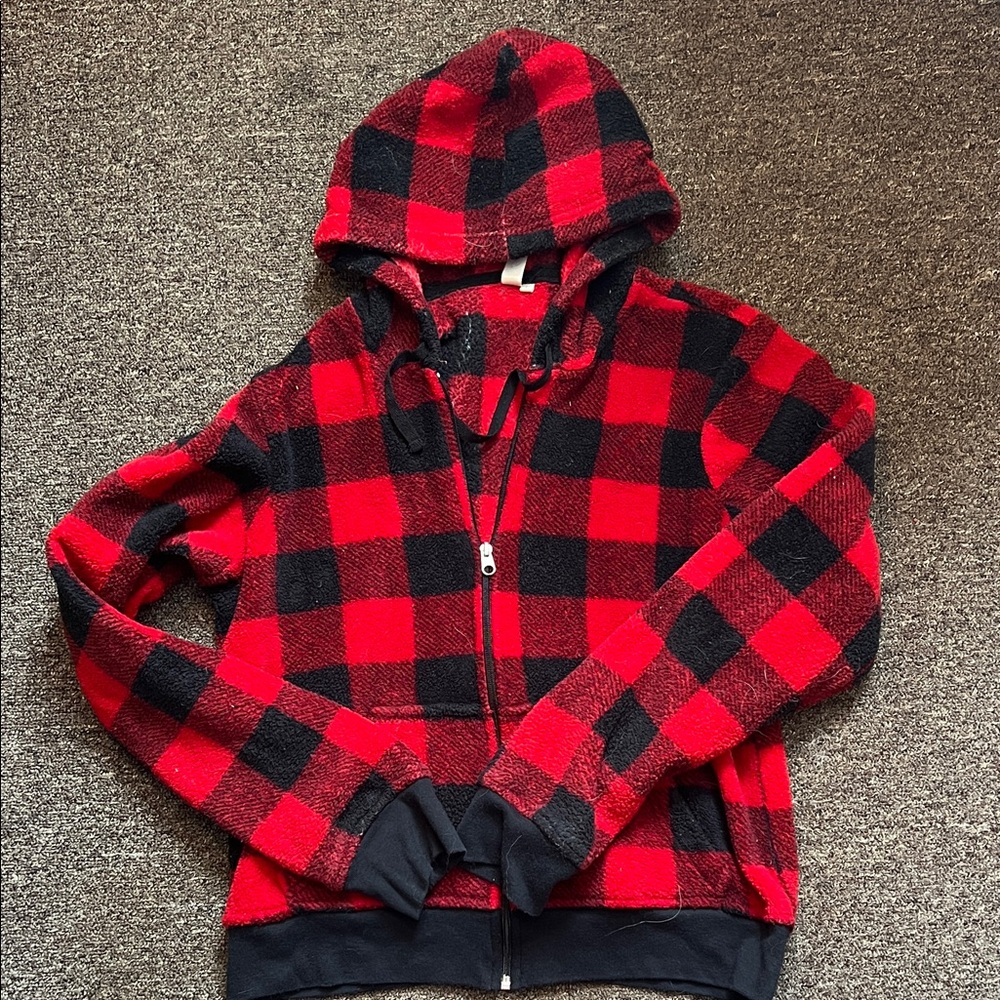 Feathers Red and Black Checkered Kids Jacket